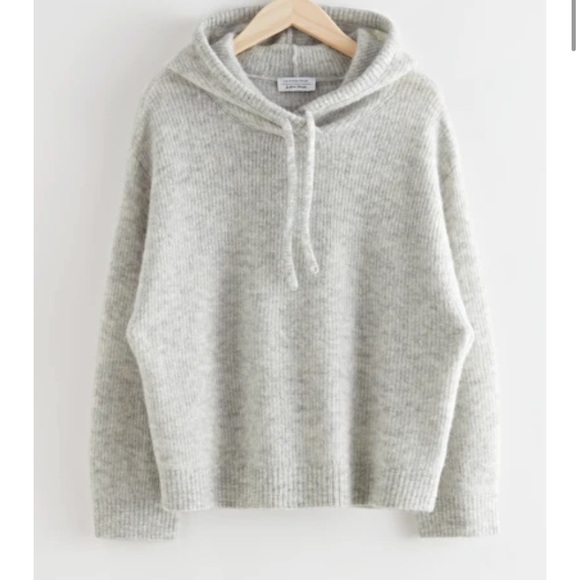 & Other Stories Sweaters - & Other Stories Ribbed Wool Blend Hooded Sweater